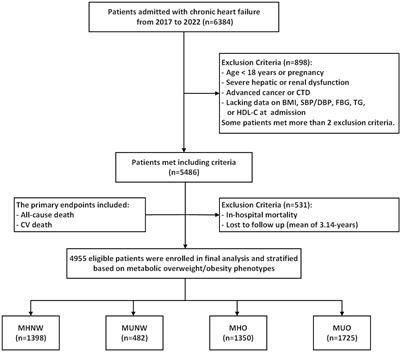 Associations between metabolic overweight/obesity phenotypes and mortality risk among patients with chronic heart failure